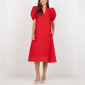 EMILY McCARTHY HAMPTON DRESS in Color Cardinal Red Women’s size Xsmall NWT
